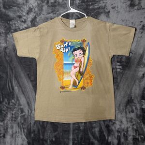 Vintage Betty Boop Beachy Surf Hawaiian Short Sleeve Shirt Size Large